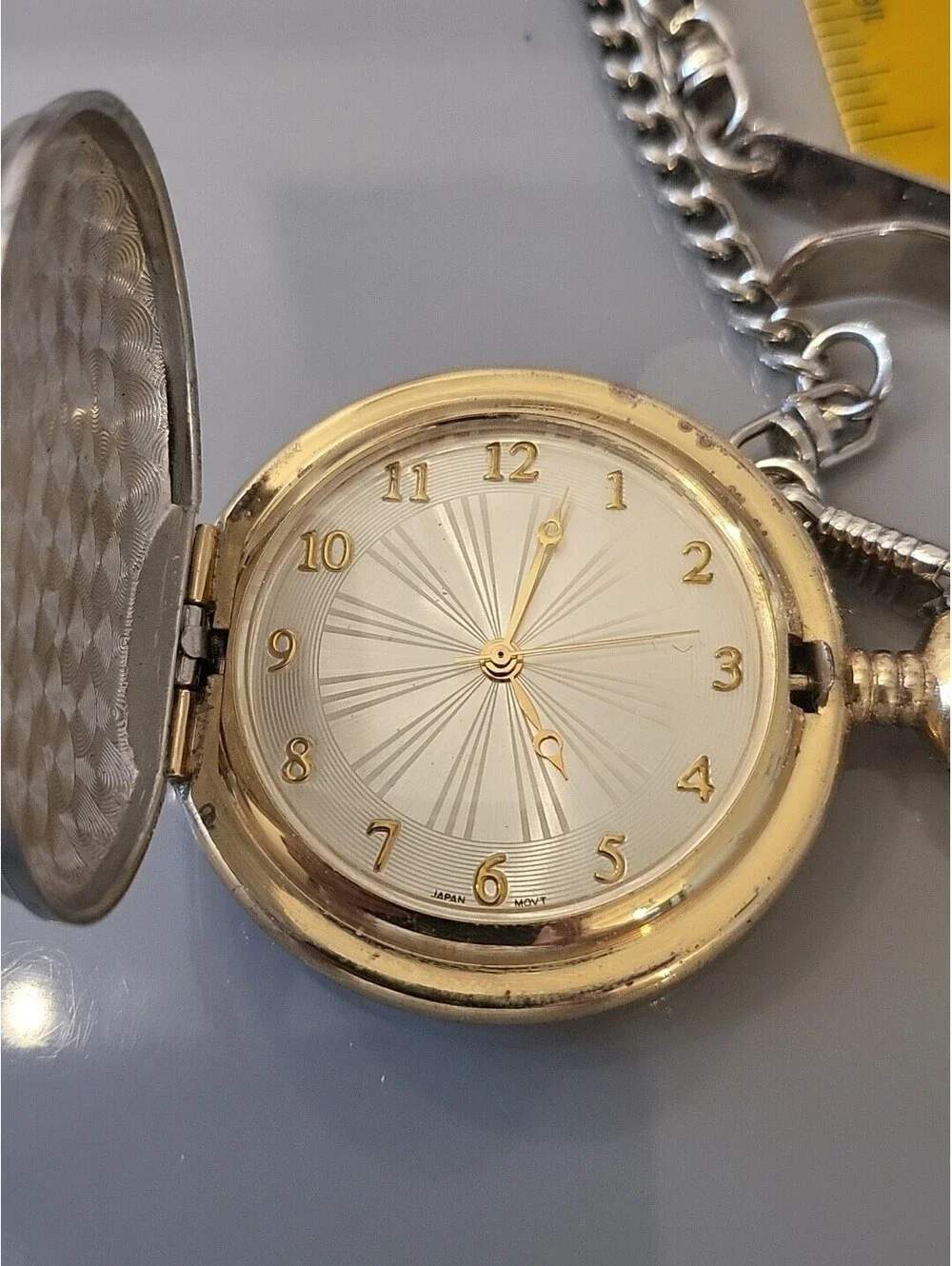 The Greatest Dad Pocket Quartz Watch Silver/gold Chain New Batt. Working EUC mpc